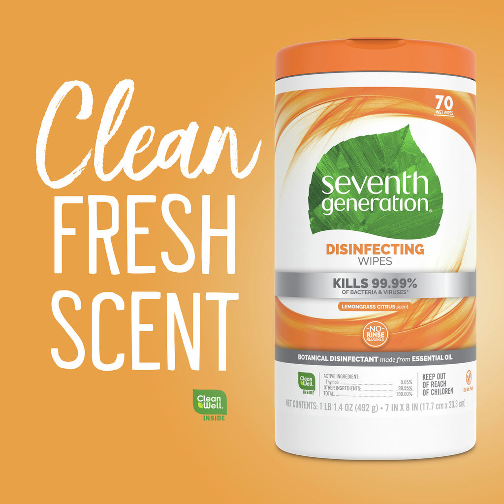 Seventh Generation Disinfecting Multi-Surface Wipes (6x70 ct)
