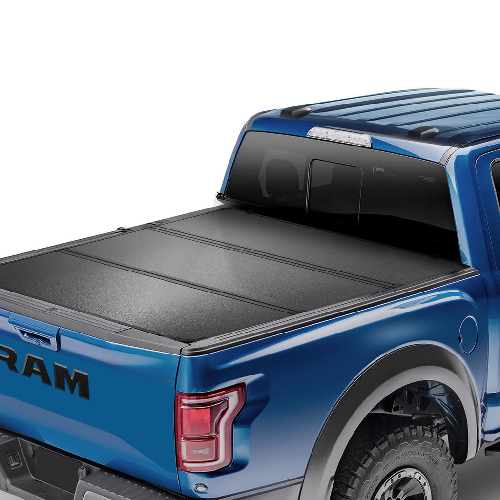 Tri-Fold Truck Bed Tonneau Cover, Compatible with 2009-2024 Ram 1500 (19-24 Classic/New Body), Fleetside 5.7' (67.4") Bed Without Rambox, Fit 5.7' x 5.5' Inside Bed, 400 lbs Load Capacity, Black